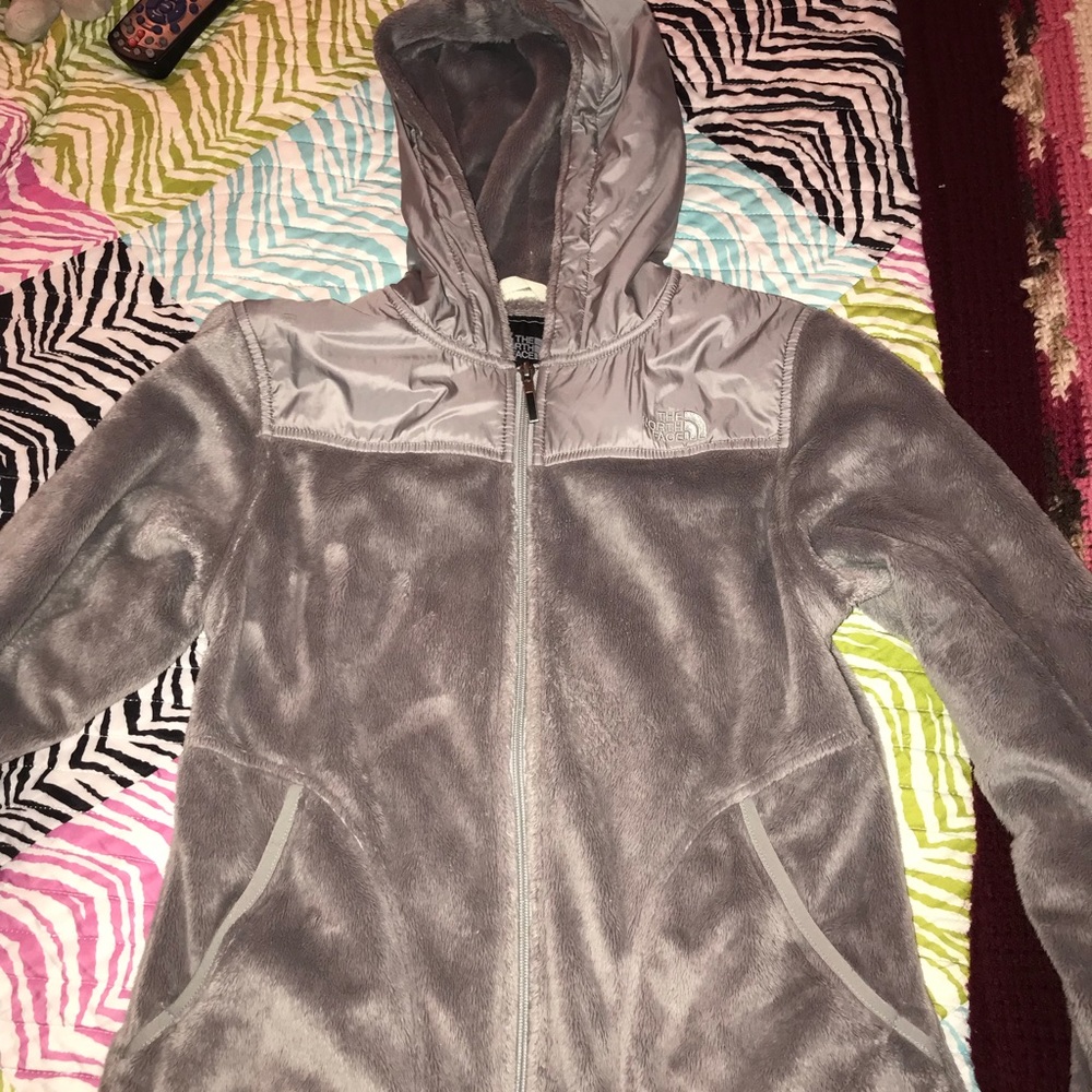 Gray North Face zip up